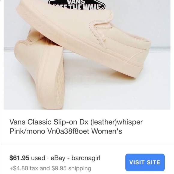 Blush pink slip on vans - Picture 2 of 2